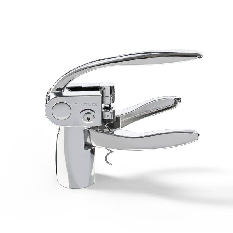 Vinturi Lever Wine Opener Set made of Premium Chrome Wine Corkscrew with Replacement Spiral and Foil Cutter with Sleek, Durable Die-Cast Metal Design - Image 2